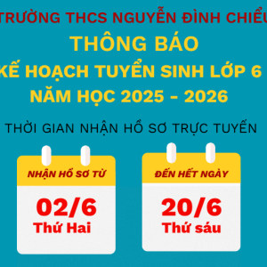 Kế hoạch tuyển sinh lớp 6 Năm học 2025-2026