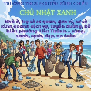 Trường THCS Nguyễn Đình Chiểu chung tay vì một Tiến Thành "sáng, xanh, sạch, đẹp, an toàn"