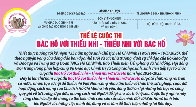 Tham gia Cuộc thi “Bác Hồ với thiếu nhi-Thiếu nhi với Bác Hồ”