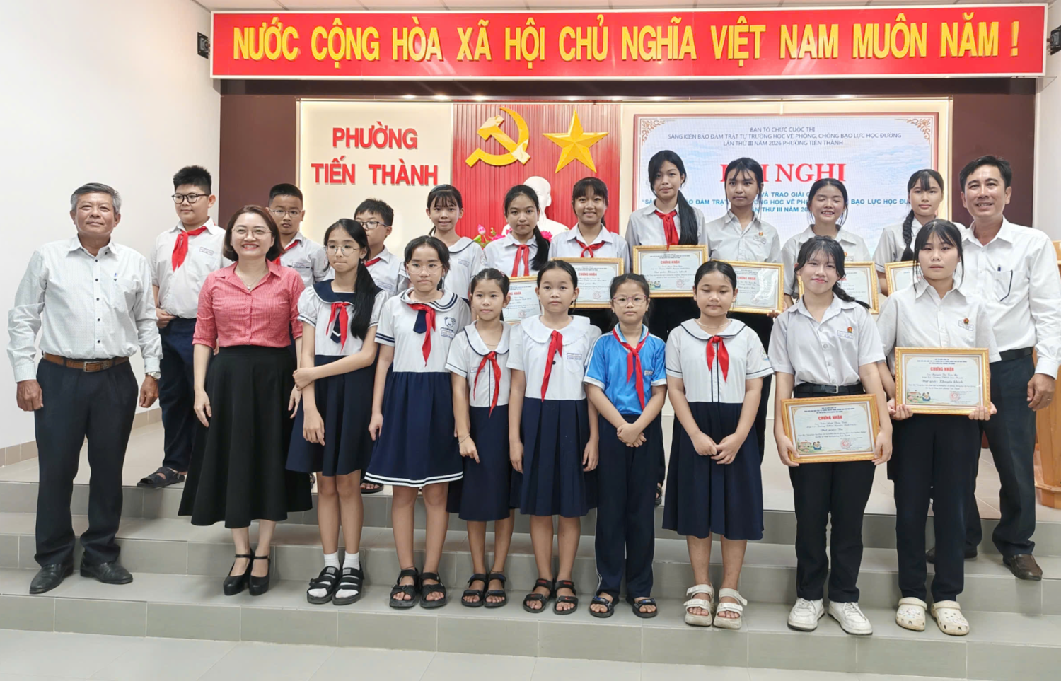 TỔNG KẾT VÀ TRAO GIẢI CUỘC THI “SÁNG KIẾN PHÒNG, CHỐNG BẠO LỰC HỌC ĐƯỜNG” PHƯỜNG TIẾN THÀNH NĂM 2026