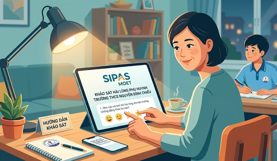 TRƯỜNG THCS NGUYỄN ĐÌNH CHIỂU TRIỂN KHAI KHẢO SÁT Ý KIẾN PHỤ HUYNH VỀ CHẤT LƯỢNG DỊCH VỤ GIÁO DỤC CÔNG NĂM 2026